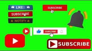Subscribe button green screen no copyright on YouTube