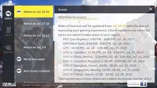 RoS - 24-25 JULY UPDATE!! Rules Of Survival