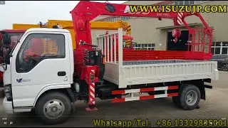 Japanese ISUZU 3 ton unic boom truck crane with man basket