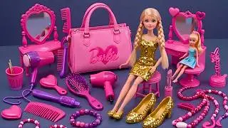 18 Minutes Satisfying with Unboxing Barbie Doll Pink Bedroom,Kitchen Collection Review Toys | ASMR 8