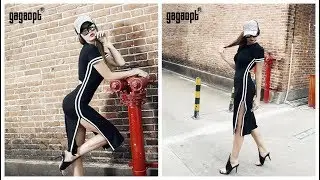 Покупки одежды с Aliexpress - Роскошное осенне-весеннее платье до колен в полоску