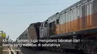 KA ARGO SEMERU ANJLOK DAN DITABRAK KERETA YANG MELINTAS