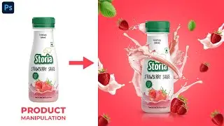 Creative Product Manipulation Tutorial in Photoshop Strawberry Shake