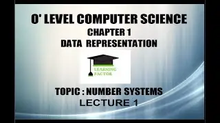 O Level Computer Science Chapter 1 Data Representation Topic : Number Systems