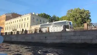 Прогулка на теплоходе по реке Фонтанке в Петербурге майским вечером (часть 2)