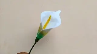 DIY How to Make Felt Flowers Cala Lily | Cara membuat bunga flanel Cala Lily