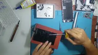 Pressing iPhone glass / Handling screen ink when cutting glass with ink spillage