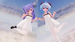 【 Genshin Impact MMD/VR/4K】Ganyu&&Keqing【Make you happy】