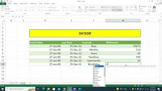 DATEDIF Function (Between Two Dates) | Using the DATEDIF Function in Excel | 