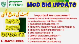 MOD Big Update 2024 | MOD Test date | MOD Screening Test Slips