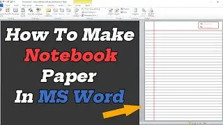 how to make notebook paper in MS word |notebook page create in MS word