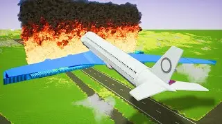 Lego Planes Fly In Giant FIREWALL! Lego Plane Crashes and Lego Airplanes Falls! (Brick Rigs) #23