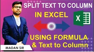 🔥 How to Split Text in Column in Ms Excel | text split functions | Split text to column in Hindi