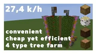 Minecraft Convenient, Cheap Yet Efficient 4 Type Tree Farm (1.15-1.20+)