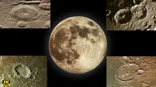 CLOSE UP of the MOONS CRATERS at High Magnification through a Telescope. Subtitles translation