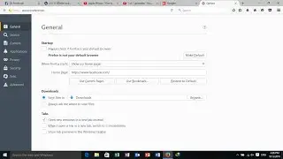 How to set default home page on firefox