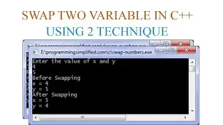 Swap two variable in c++ | swap two variable values in c++ | exchange two variable (