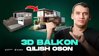 3D uyga tepa qavat balkon yasash aslida oson