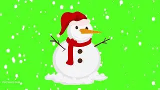 Falling Snow on Snowman Green Screen Video Effects Free Chroma Background