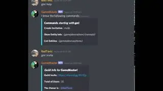 Discord Bot written in Java related to my Unity Game GameMaster