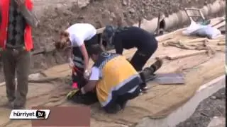 Menfez çalışmasında göçük: 5 yaralı