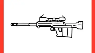 How to draw a LYNX AMR sniper rifle from PUBG easy / drawing Gepard gm6 lynx step by step