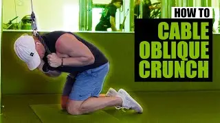 How To Do A KNEELING HIGH CABLE OBLIQUE CRUNCH | Exercise Demonstration Video and Guide
