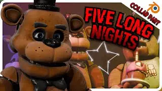 [FNAF/BLENDER/COLLAB] Five Long Nights Collab Part | Short Animation