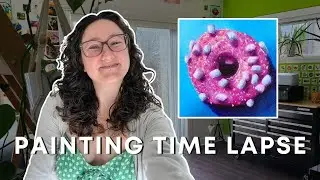 Pink Donut Time Lapse | Alla Prima | No Talking | Relaxing Music