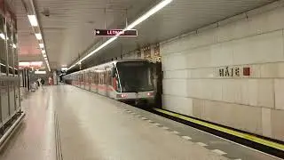 Prague Metro Line C - 4110 + 4109  departing Haje Station on 10/09/24