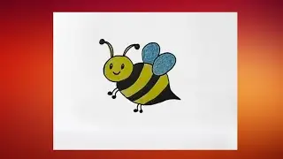 Honey Bee Easy Drawing | Step by Step | How to draw Cute Easy Honey Bee Drawing