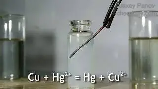 Reaction of substitution of mercury salts with copper