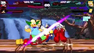 InuYasha & Yusuke VS Homer Simpson & Bart Simpson - Mugen Battle