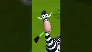 Zebra Painting in the Jungle #shorts #funnyanimalcartoons #gazoon #junglebook