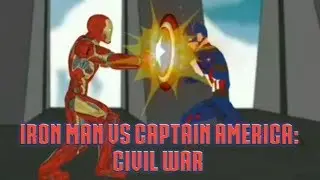 Железный человек против Капитана Америки. Iron man vs Captain America. Анимация
