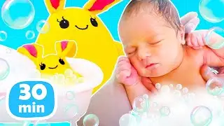 Mamãe do Lucky: Banho dos Pequeninos! Vídeo Infantil. 👶🐰🧼🛁