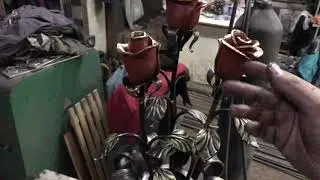 Forged Roses in a Vase