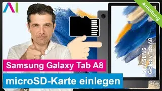 Inserting a microSD card into the Samsung Galaxy Tab A8