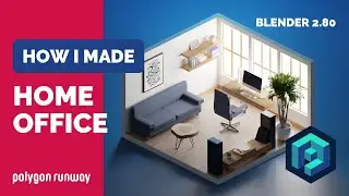 Home Office in Blender 2.8 - 3D Modeling Timelapse Tutorial