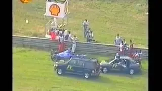 Huge shunt Olivier Panis during warm-up of Brazilian Grand Prix 1998