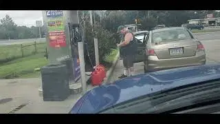 Gasoline cap/Bad idea. Will he make it home.