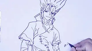 Menggambar Senku Dr.Stone