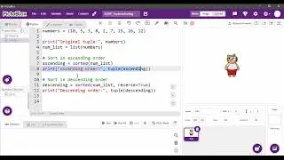 Tuples in Sorting| Python Editor | PictoBlox