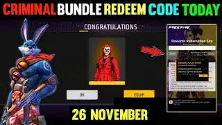 FREE FIRE REDEEM CODE TODAY 26 NOVEMBER REDEEM CODE FREE FIRE | FF REDEEM CODE TODAY 26 NOVEMBER