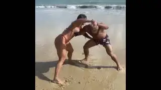 Beach Wrestling in Bikini 