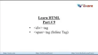 Learn HTML - Part 9 - DIV Tag and Inline Tag SPAN