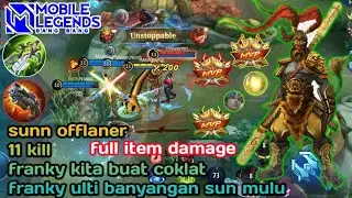 SUN OFFLANER FULL ITEM DAMAGE, FRANKY KITA BUAT COKLAT | GAMEPLAY & BEST BUILD TOP GLOBAL SUN (S 24)