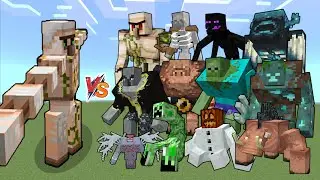Helicopter Iron Golem vs Mutant Creatures - Iron Golem Upgrade (Rexy's expansion) vs Mutant mobs