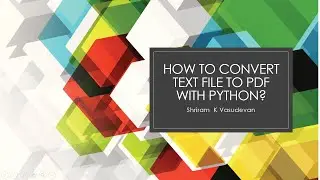How to Convert Text (.txt) file to PDF with Python?