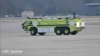RARE!!! Norfolk International Airport Fire Department Responding to a Aircraft Emergency! - 12/22/19